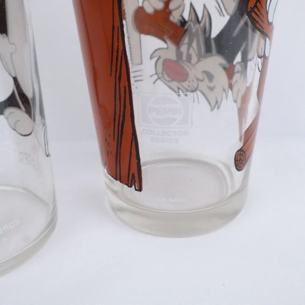 2‎ VTG 1976 Pepsi Sylvester & Tweety Collector Series Drinking Glassware